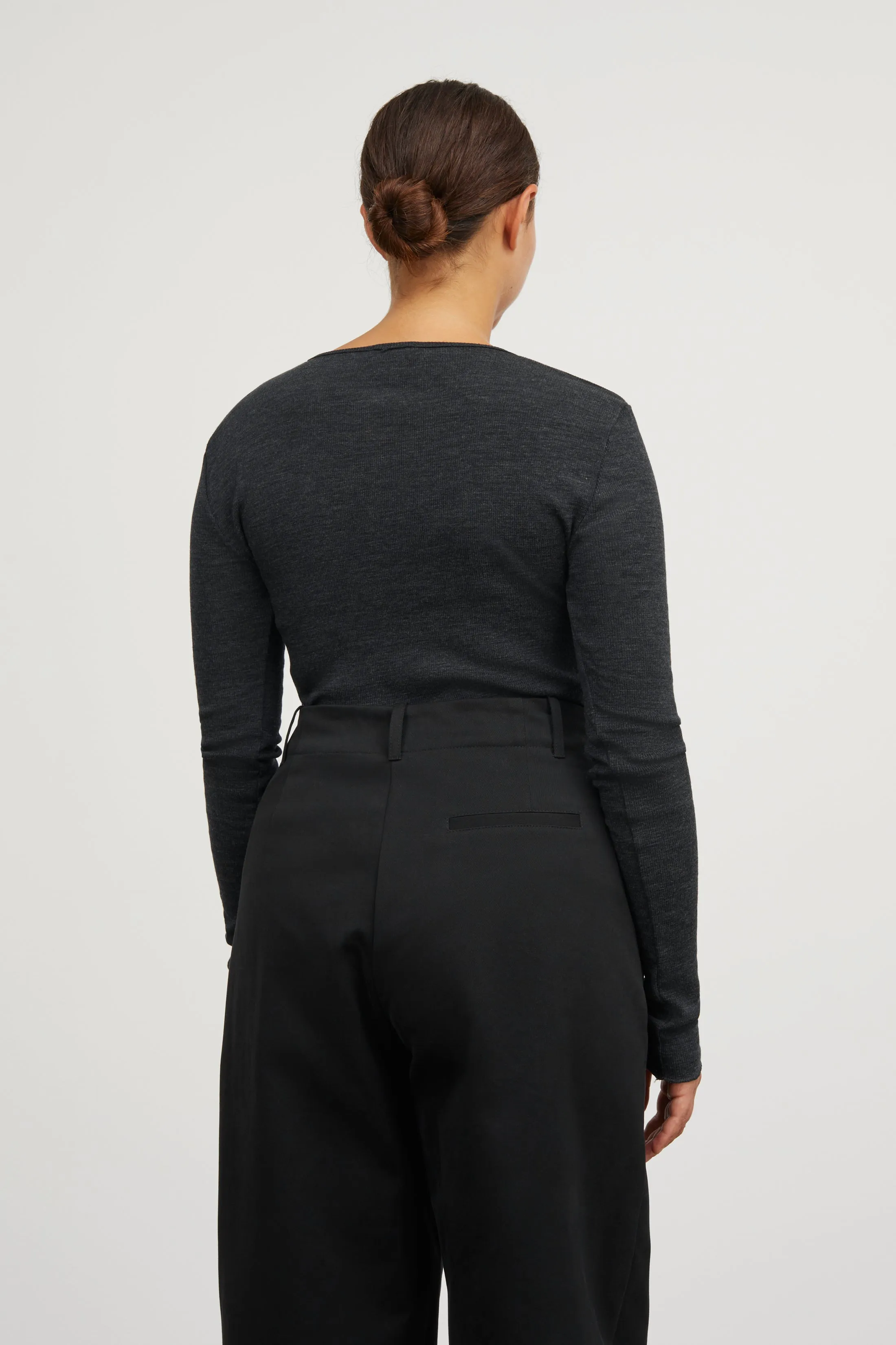 Amy Blouse - Dark Grey Melange