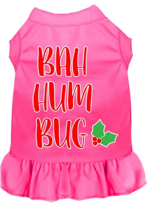 Bah Humbug Screen Print Dog Dress Bright Pink Xxl