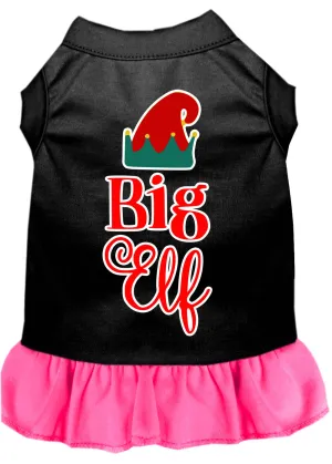 Big Elf Screen Print Dog Dress Black With Bright Pink Xxxl