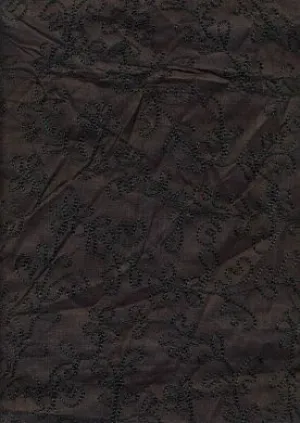 black organdy machine embroidered