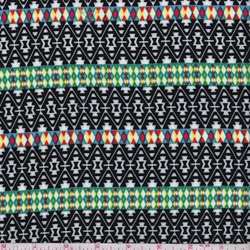 Black/White Diamond Stripe Rayon Challis Fabric