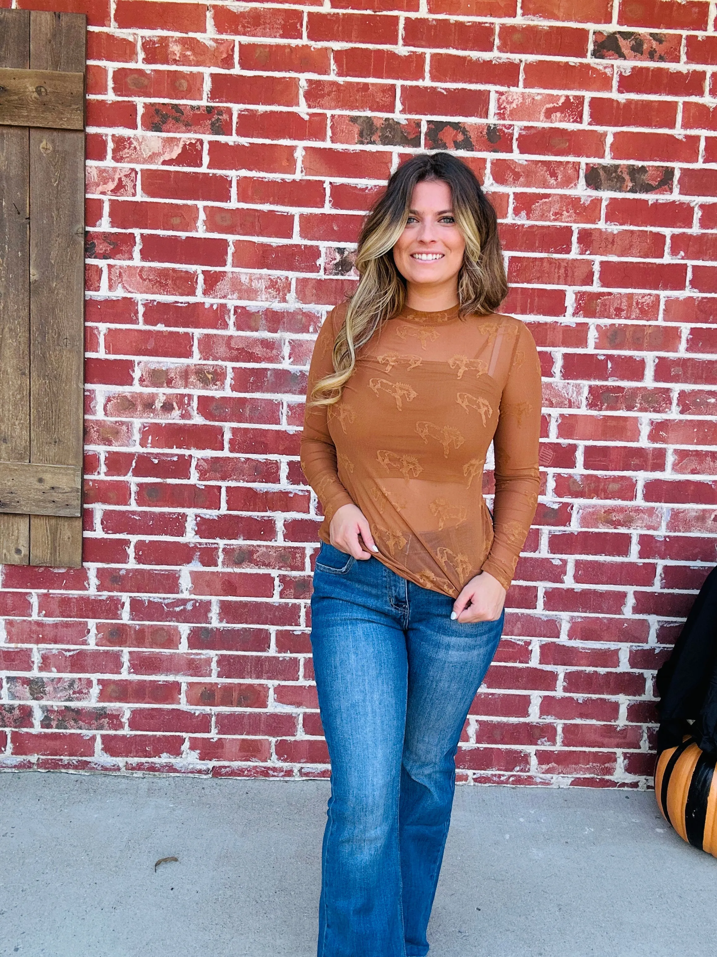 Brown Buck Fifty Saddle Mesh Top