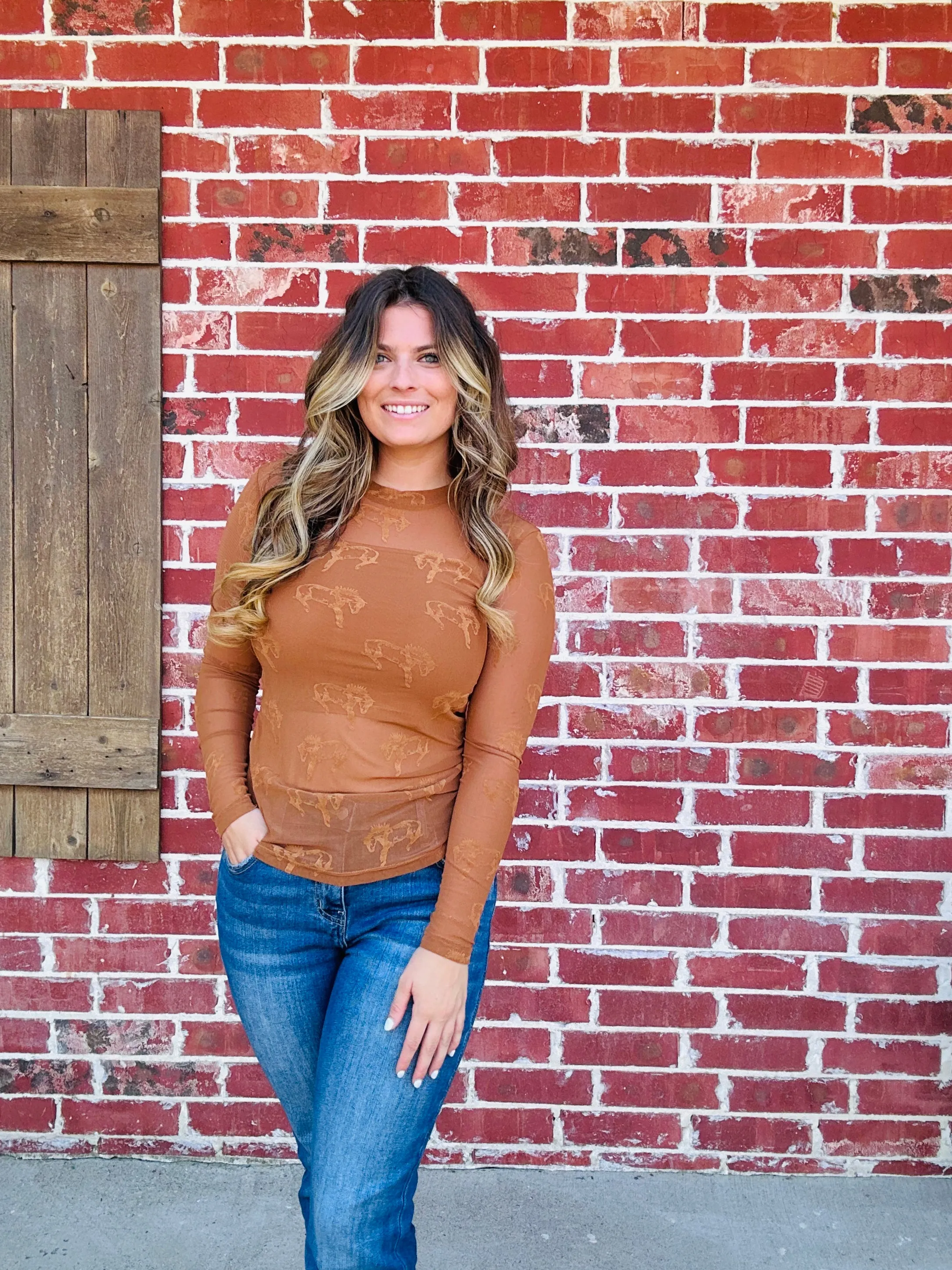 Brown Buck Fifty Saddle Mesh Top