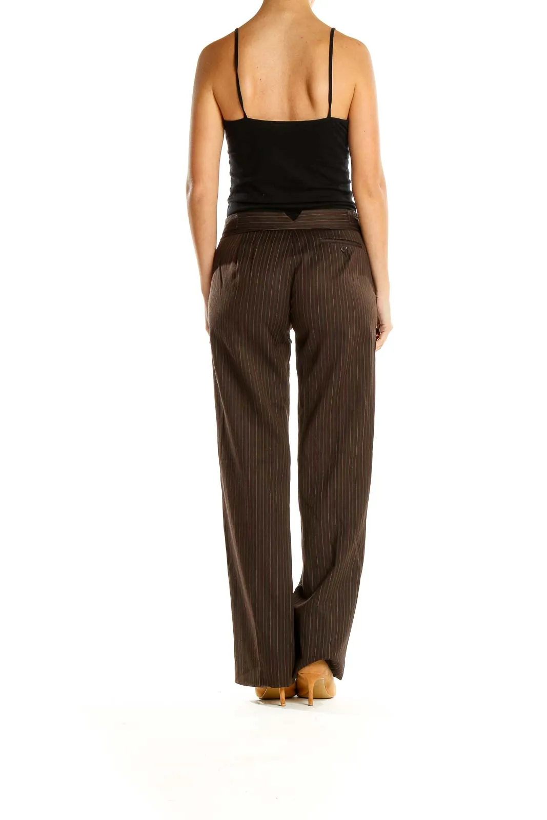 Brown Pin Stripe Classic Trousers