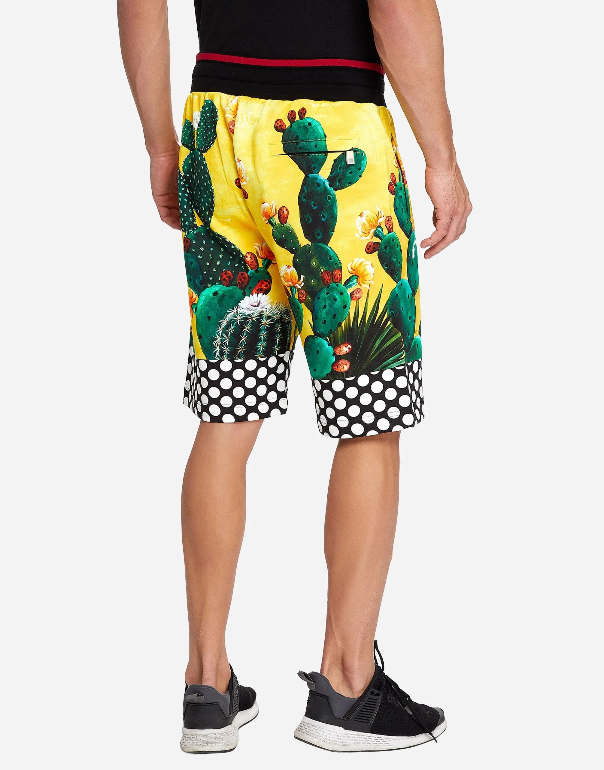 Cactus-Print Cotton Shorts