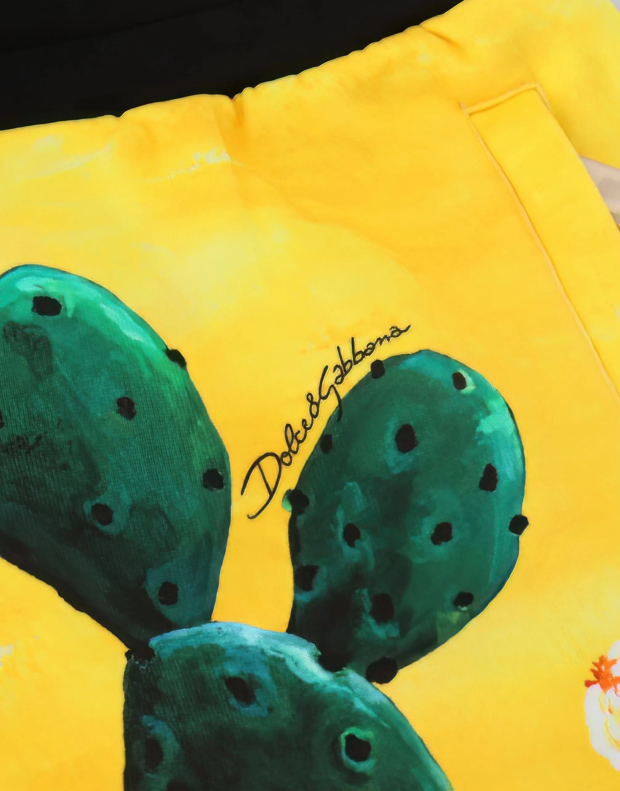 Cactus-Print Cotton Shorts
