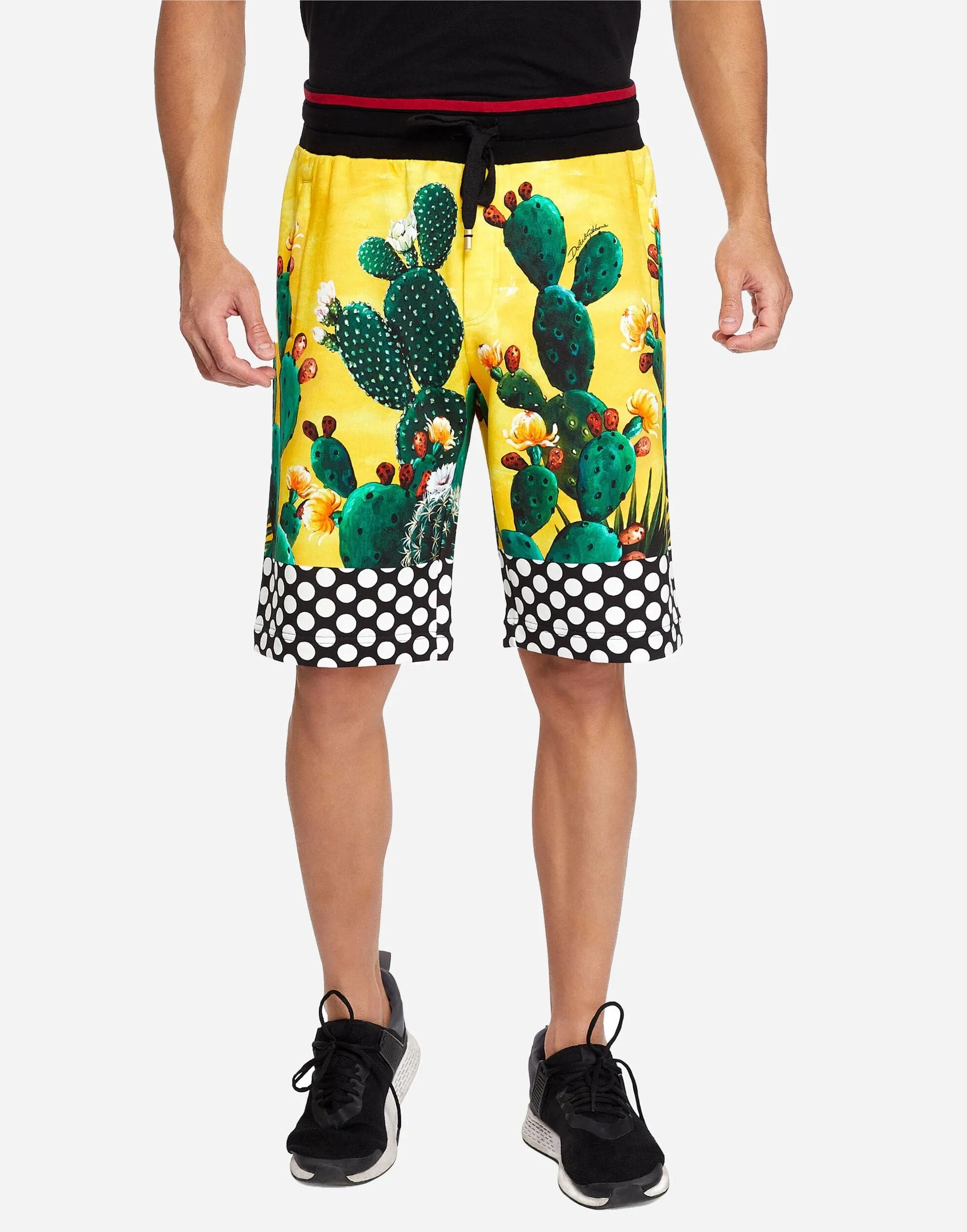 Cactus-Print Cotton Shorts