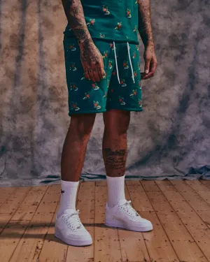 Carre Ament Repeat Rugueux Shorts Deep Teal