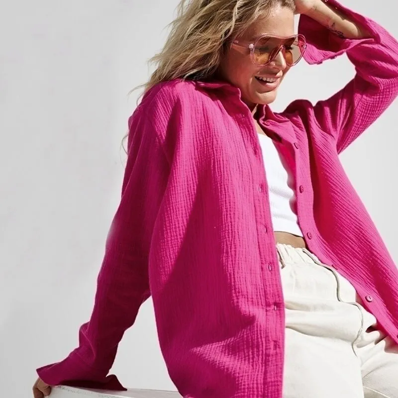 Casual and Loose Summer Chic Long Sleeve Blouse