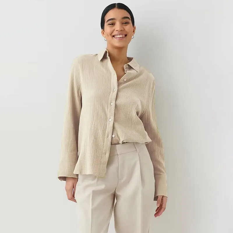 Casual and Loose Summer Chic Long Sleeve Blouse