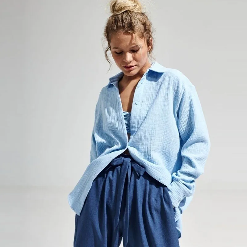 Casual and Loose Summer Chic Long Sleeve Blouse