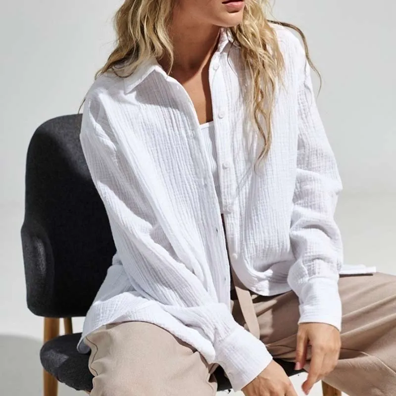 Casual and Loose Summer Chic Long Sleeve Blouse