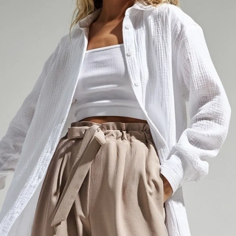 Casual and Loose Summer Chic Long Sleeve Blouse