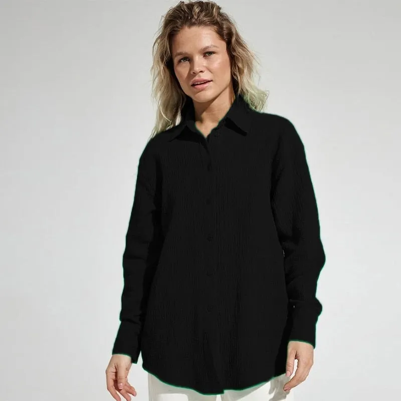 Casual and Loose Summer Chic Long Sleeve Blouse