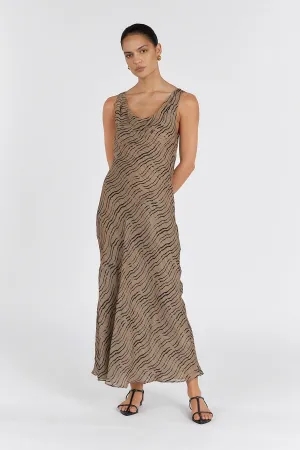 CLAIR CHOC COWL NECK MAXI DRESS