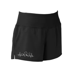 Coffee, Pickleball, Wine Heartbeat EKG | Women's Pickleball Shorts
