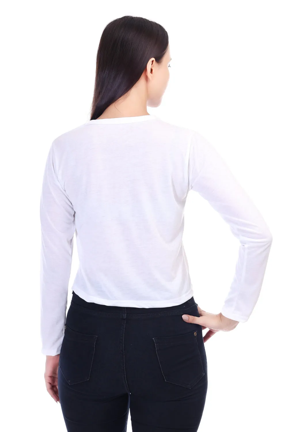 DK FASHION Trendy Women's Full T-Shirt in Soft Cotton Blend Full White Tom Print T-Shirt