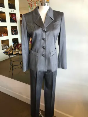 ESCADA Silver Button Up Pant Suit | 4