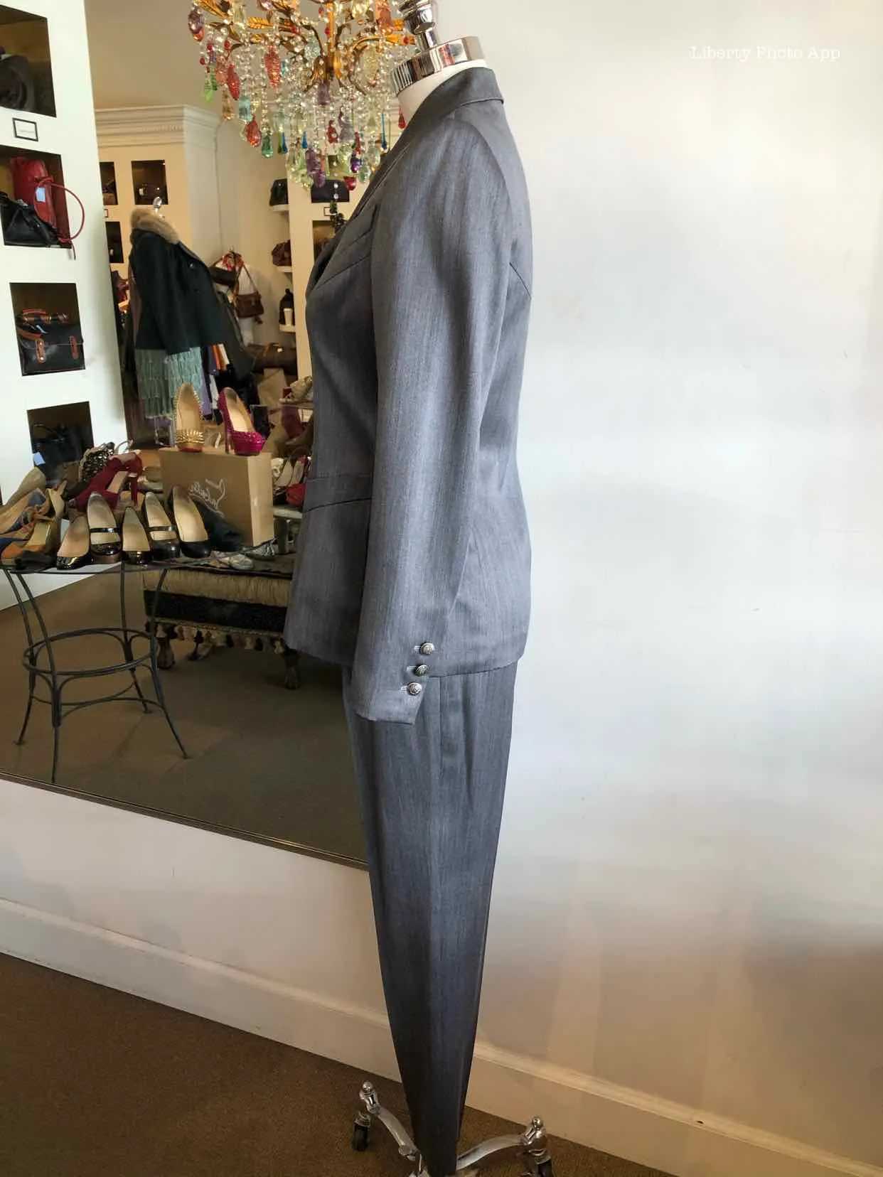 ESCADA Silver Button Up Pant Suit | 4