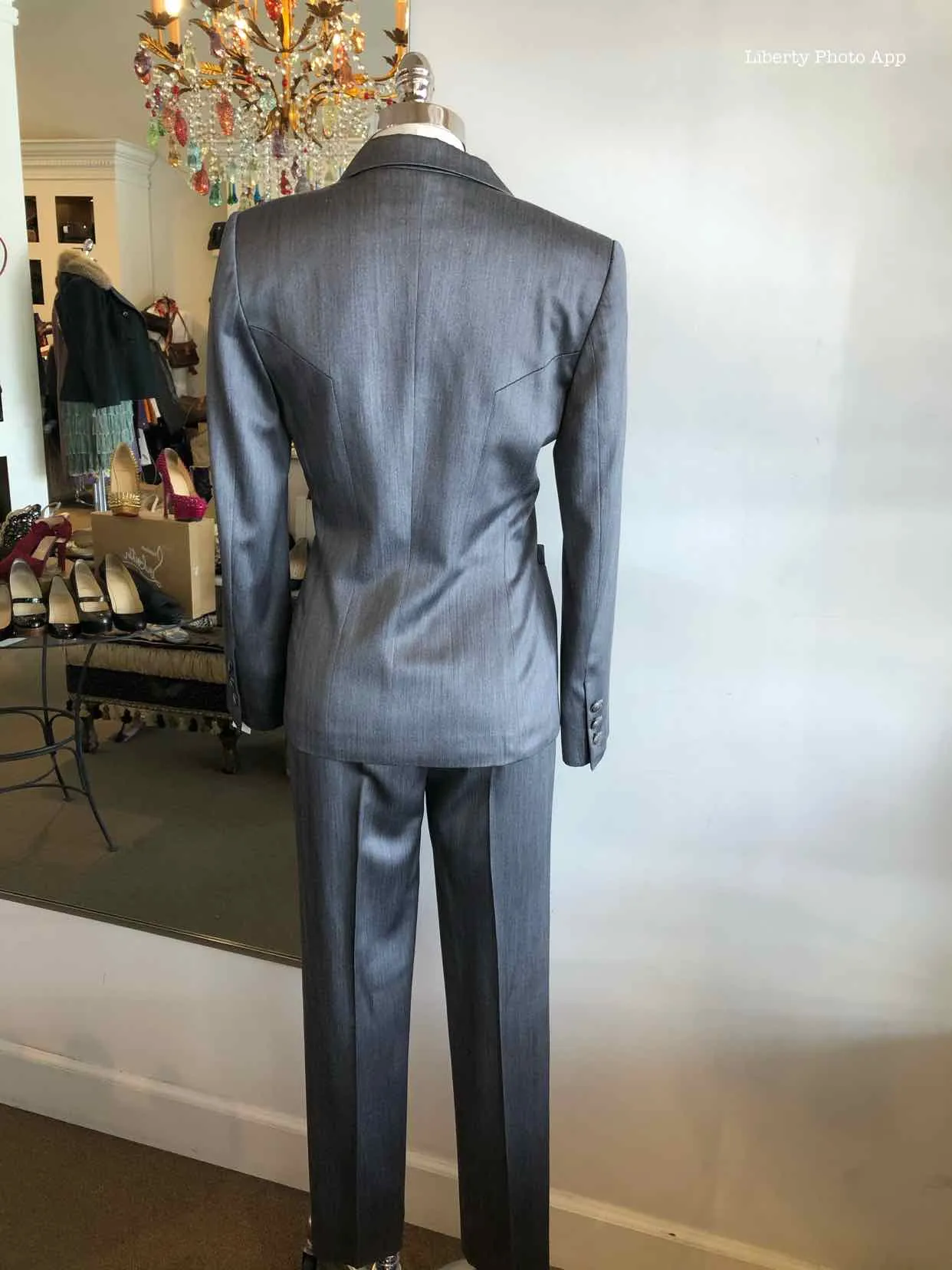 ESCADA Silver Button Up Pant Suit | 4