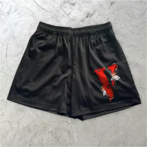 Fashion printed trendy loose sports shorts