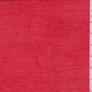 Fiery Red Crinkled Chiffon Fabric