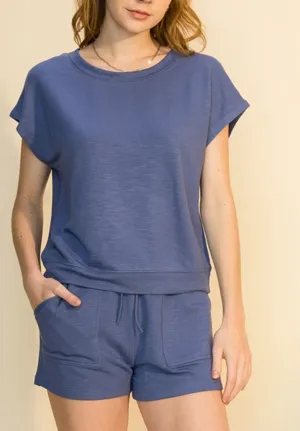 FINAL SALE Short Sleeve Comfy Top & Shorts Set