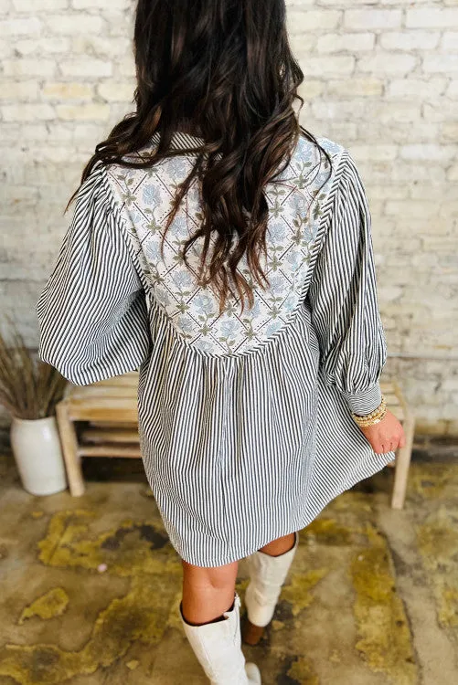 Floral and Stripes Dress