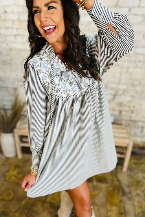 Floral and Stripes Dress