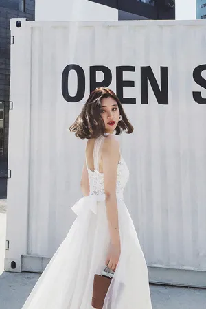 Flowy Ivory A-line Open Back Long Lace Tulle Beach Wedding Dress