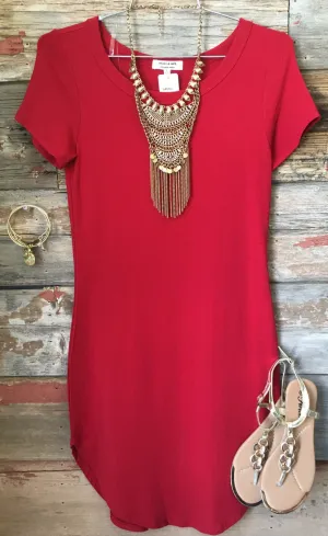 Fun in the Sun Tunic Dress: Ruby Red