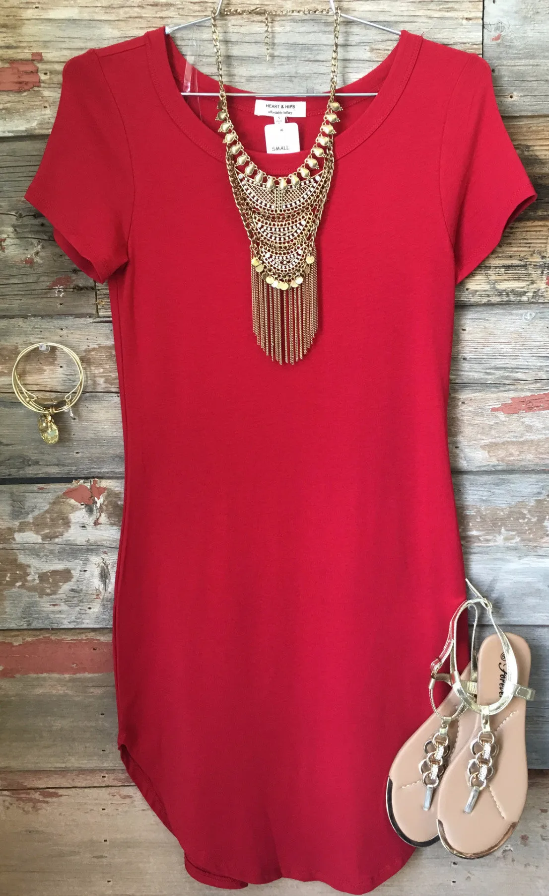 Fun in the Sun Tunic Dress: Ruby Red