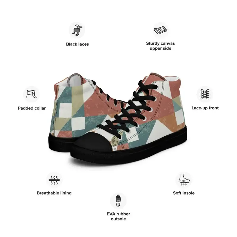 Groovy Geometric Canvas High Tops