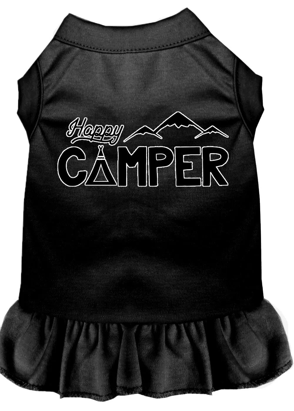 Happy Camper Screen Print Dog Dress Black Xxxl (20)