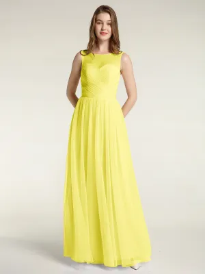 Illusion Neck Cross Tulle Bridesmaid Dresses-Lemon Plus Size