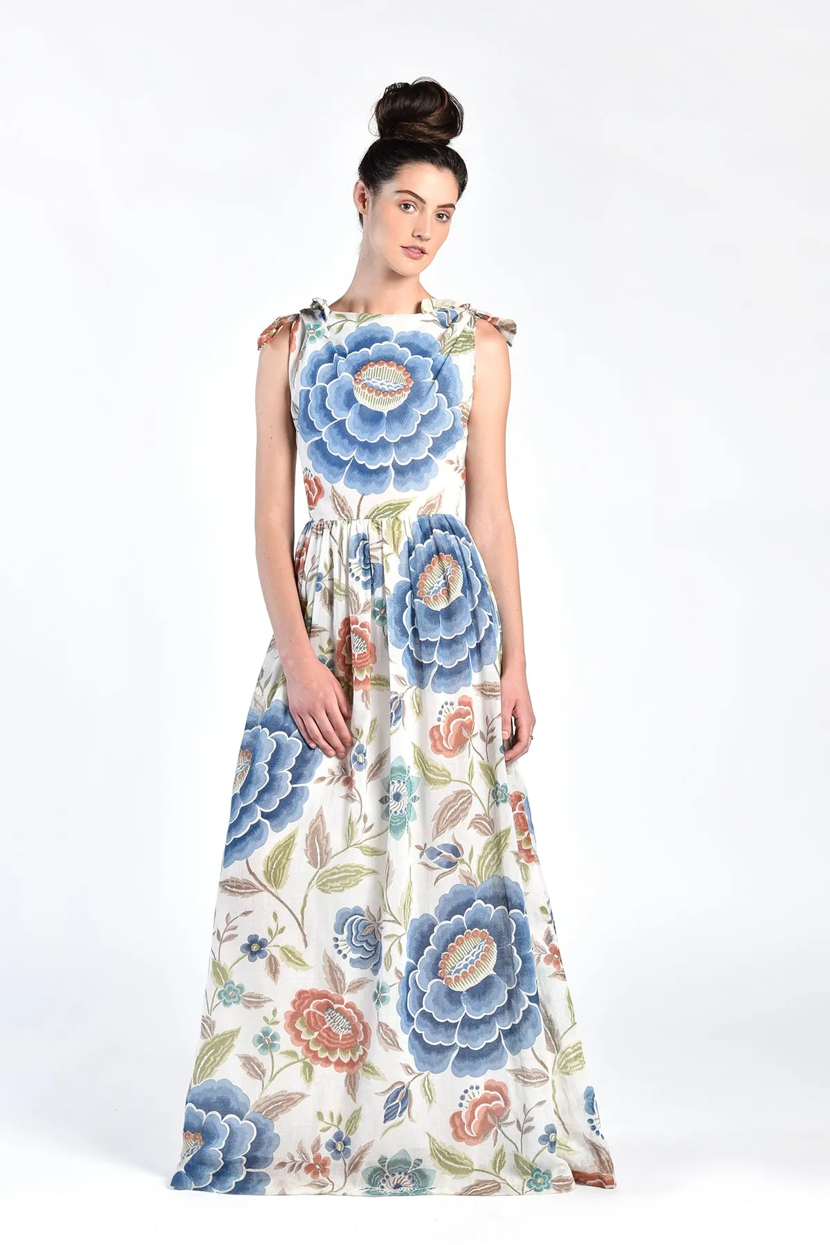 Juliette 1970s Floral Gauze Maxi Dress