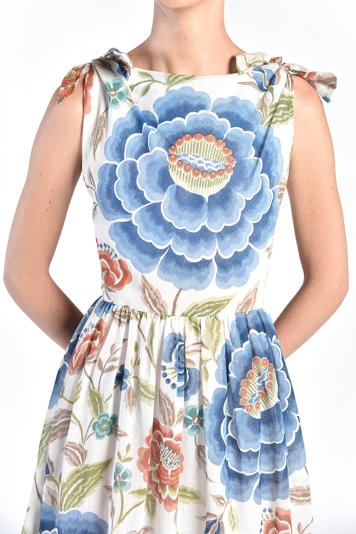 Juliette 1970s Floral Gauze Maxi Dress