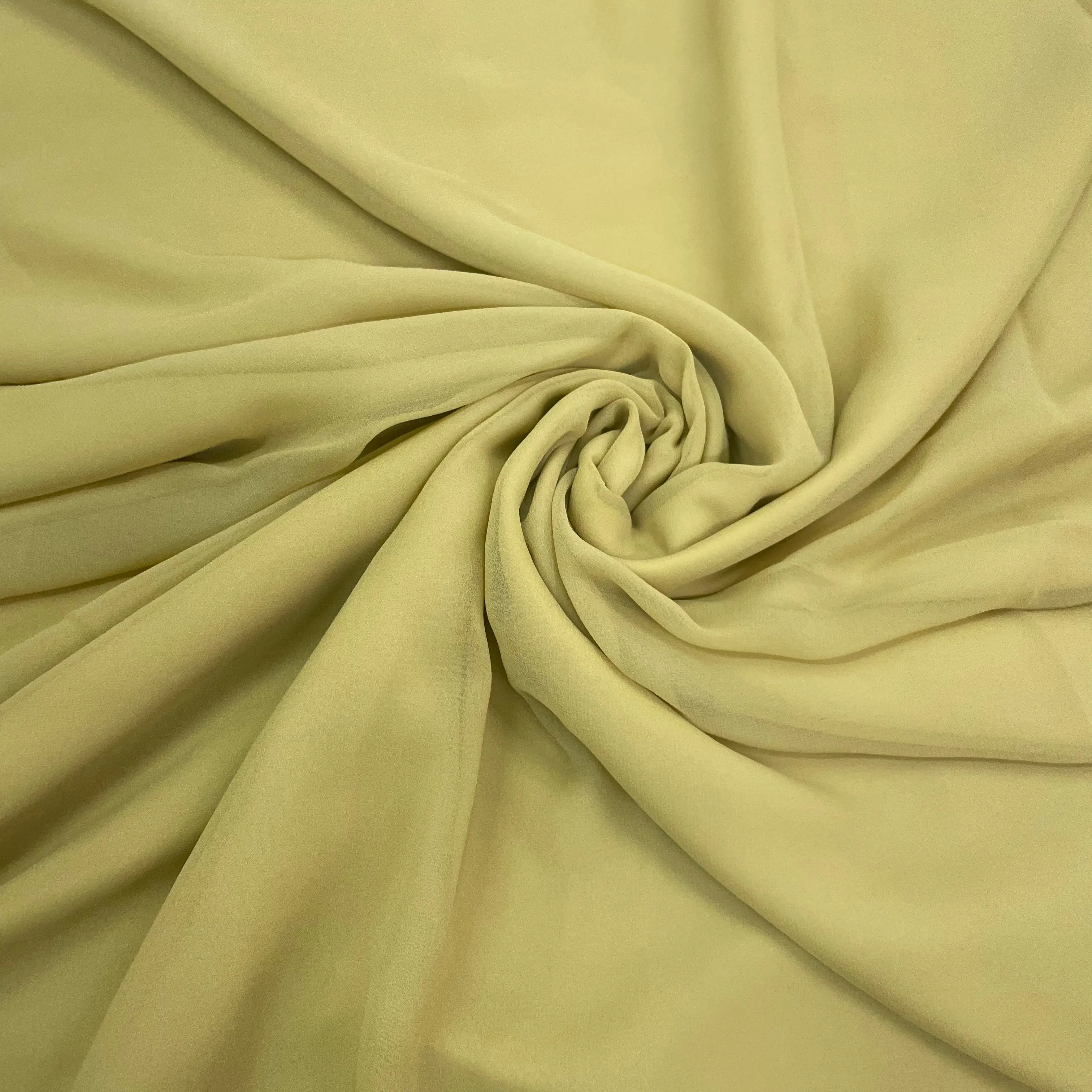 Khaki Solid Georgette Fabric