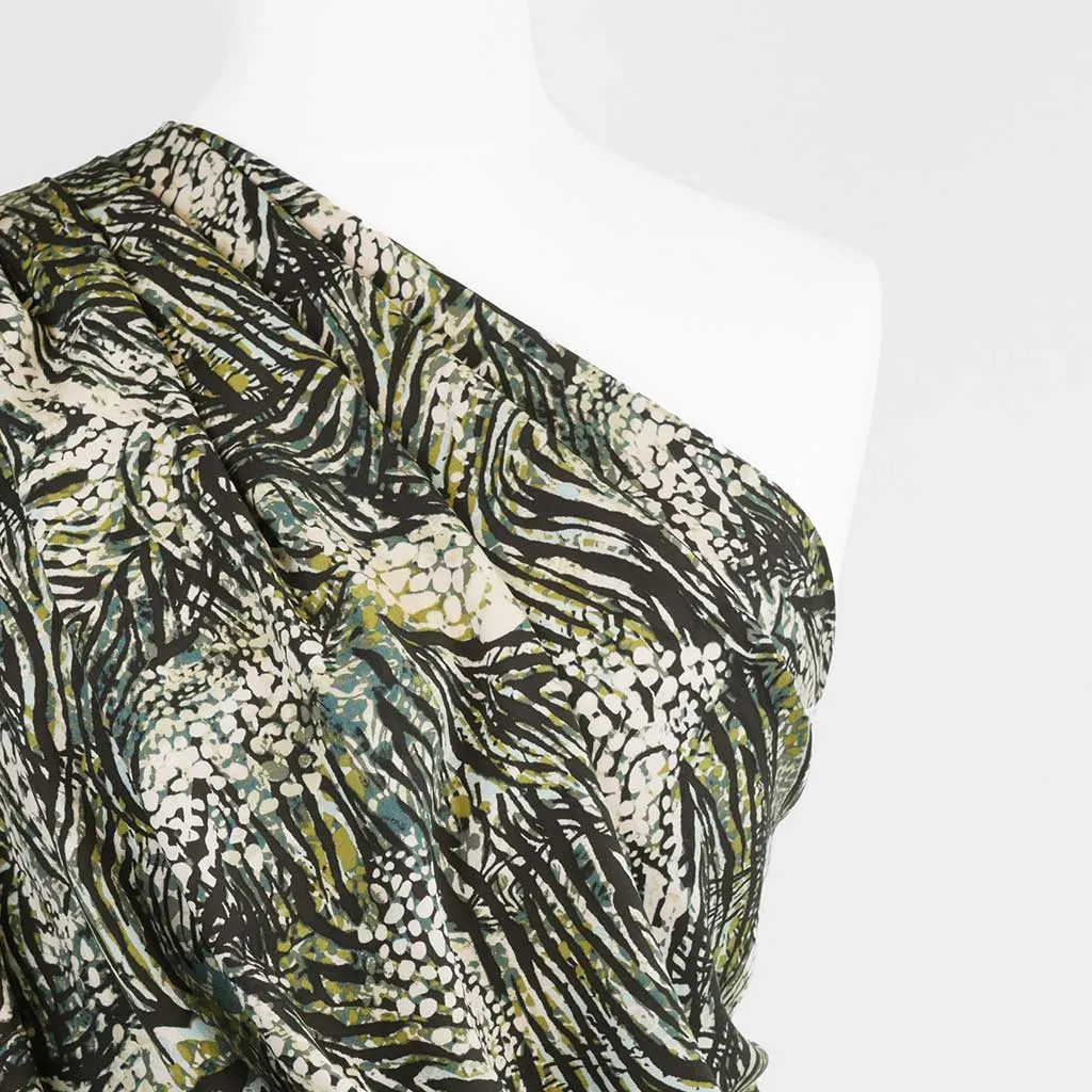 Linz - Green Wild Forest Viscose Woven Twill Fabric Sample