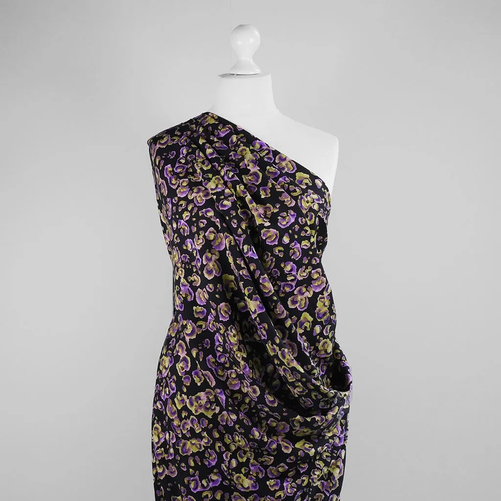 Linz - Purple Specks and Splotches Viscose Woven Twill Fabric Sample