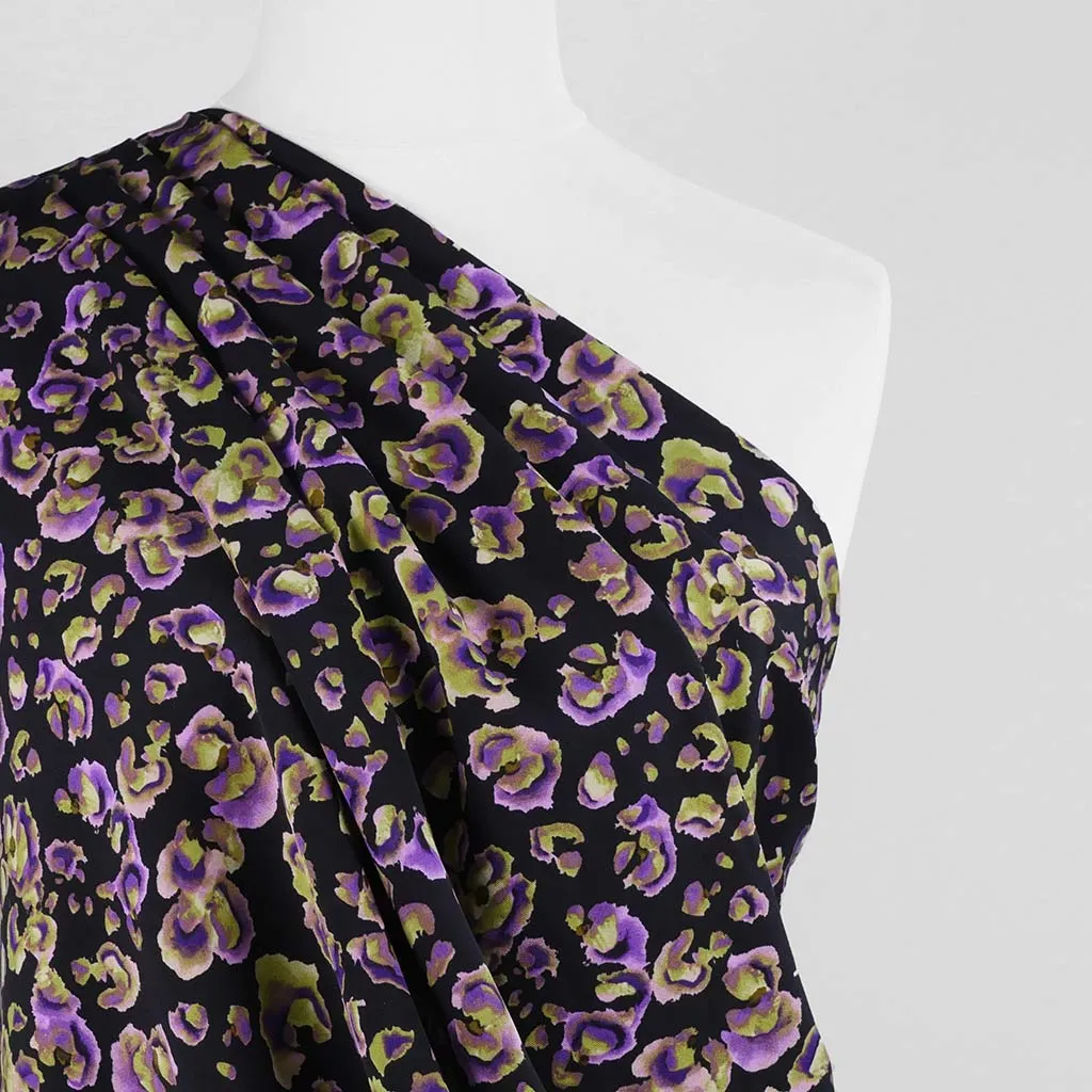 Linz - Purple Specks and Splotches Viscose Woven Twill Fabric Sample