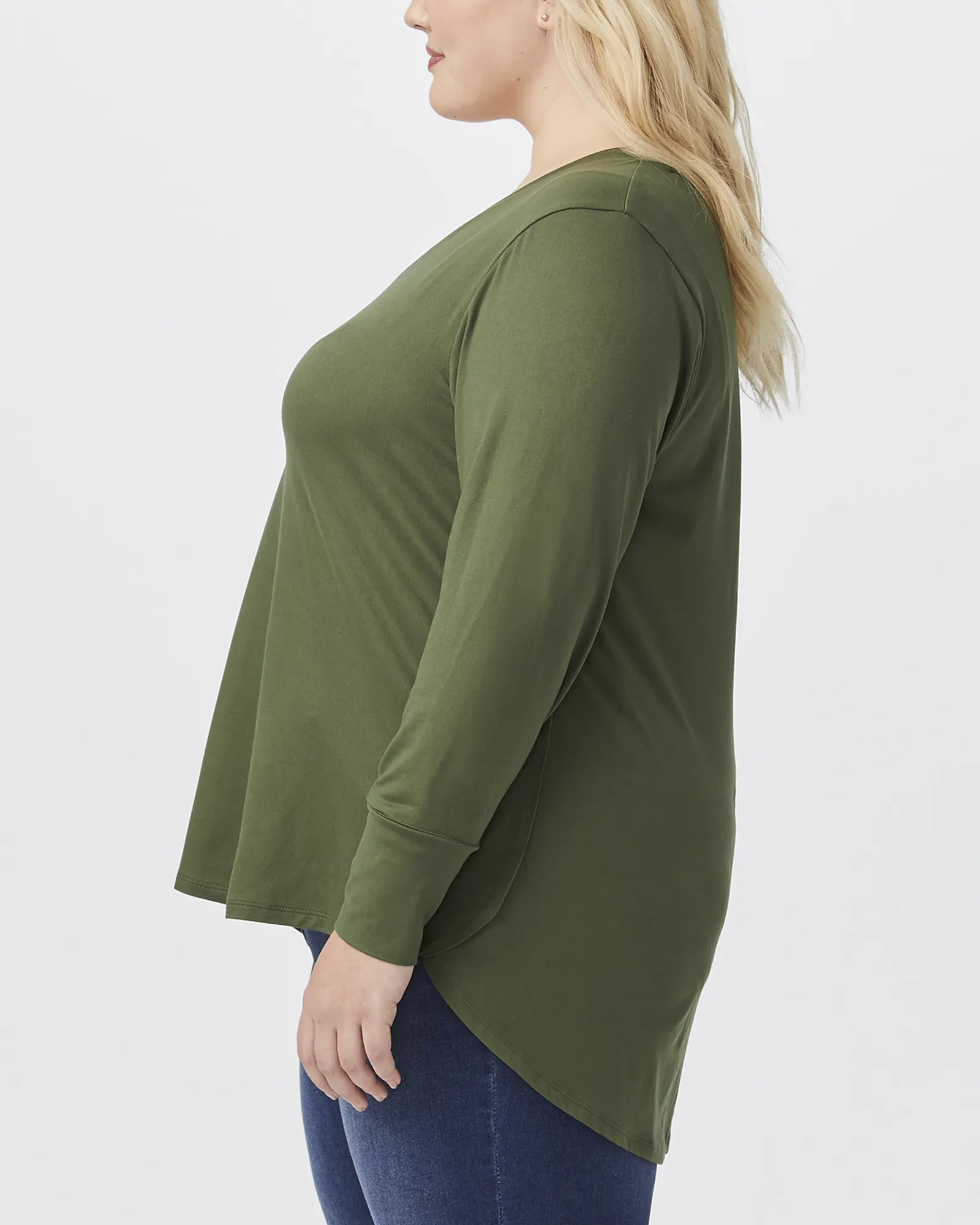 Maci Featherweight Long Sleeve Top | Olive Green