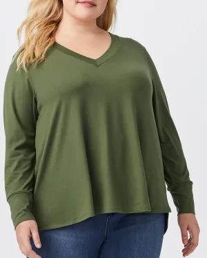 Maci Featherweight Long Sleeve Top | Olive Green