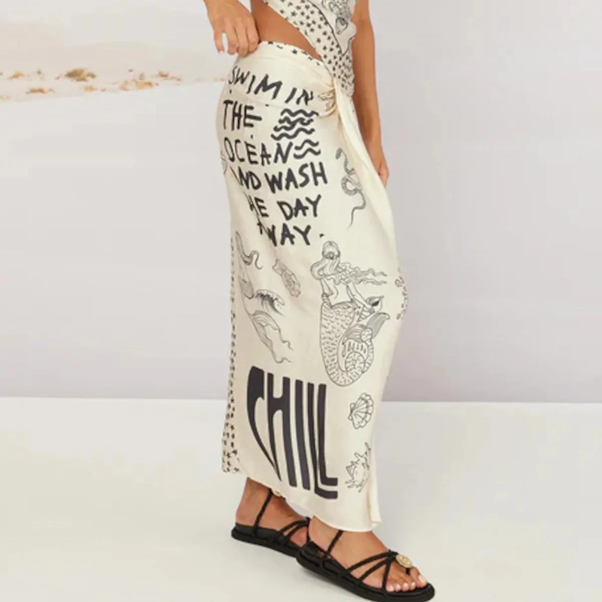 ME369 Luna Tie Front Skirt