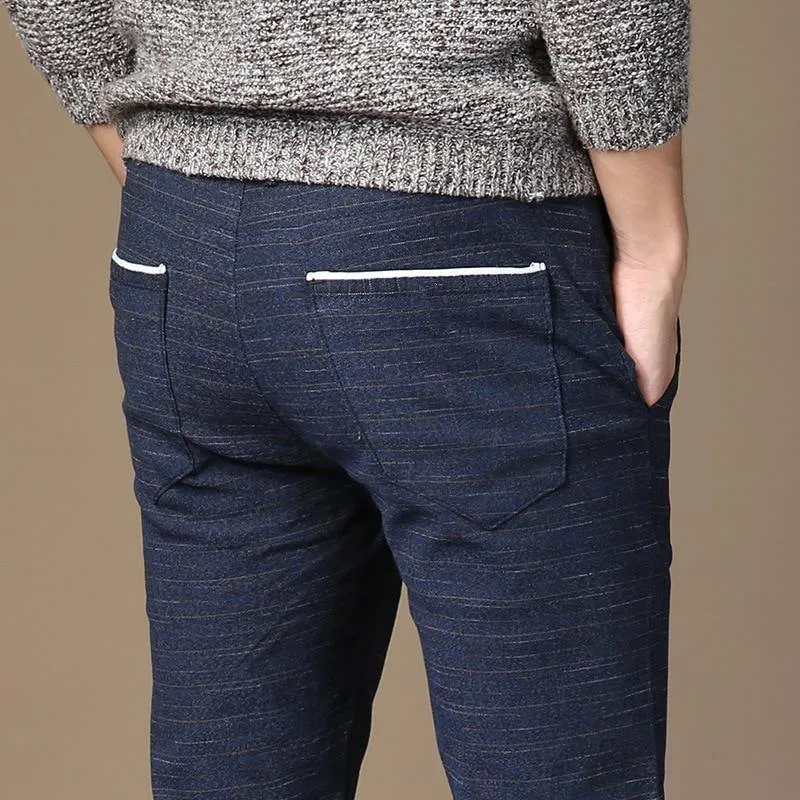 Men's Elastic Straight Thick Classic Pants