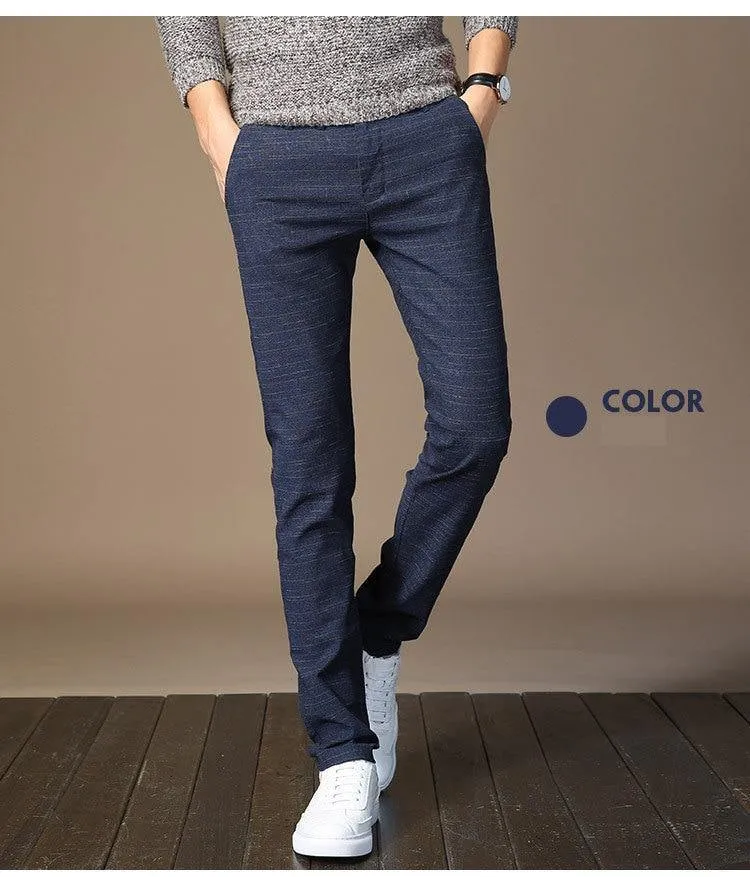 Men's Elastic Straight Thick Classic Pants