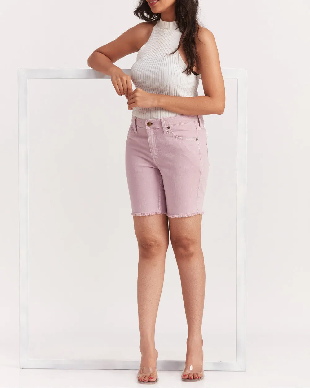 Mid Rise Colored Shorts - Lush Lilac