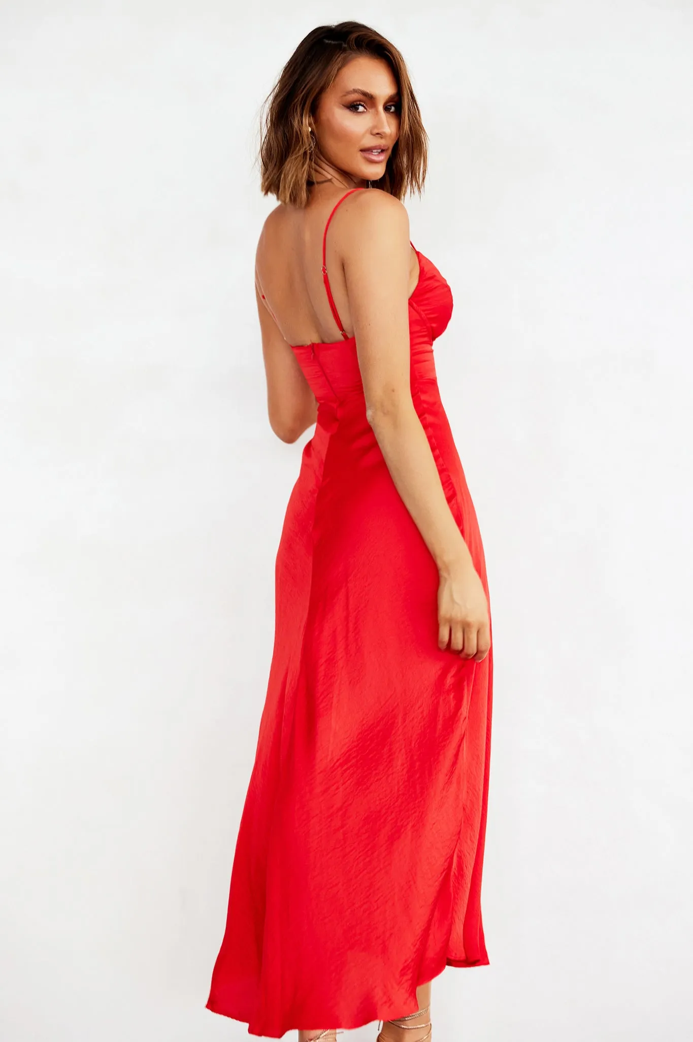 Night In August Midi Dress - Red