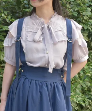 Open Shoulder Style Ribbon Blouse