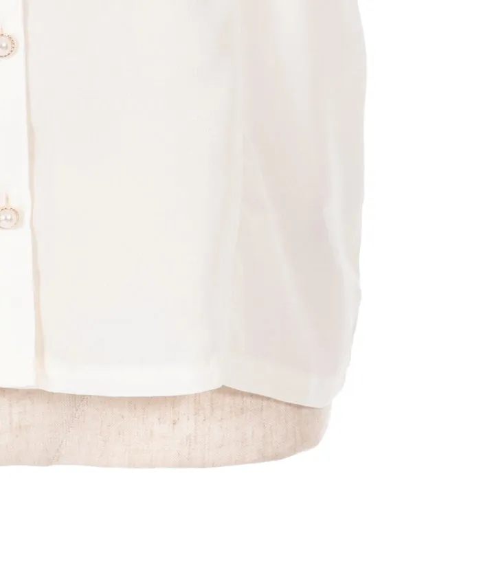 Open Shoulder Style Ribbon Blouse